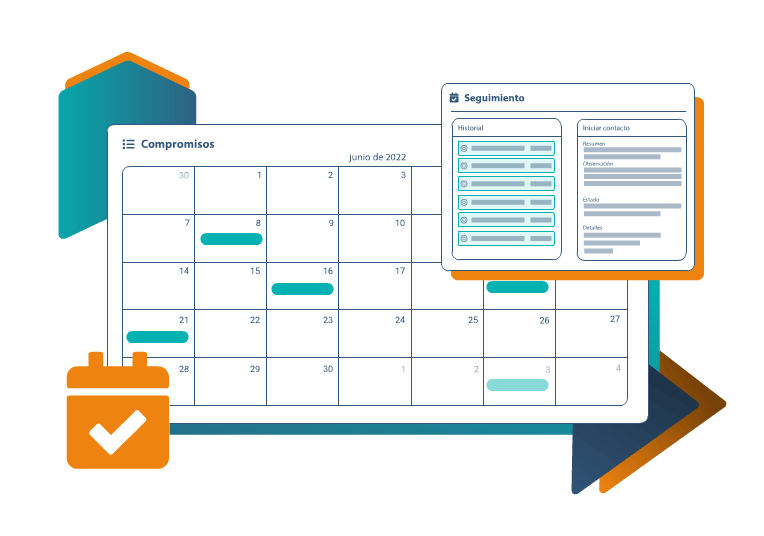 Genere compromisos, recordatorios y seguimientos para sus diversas tareas